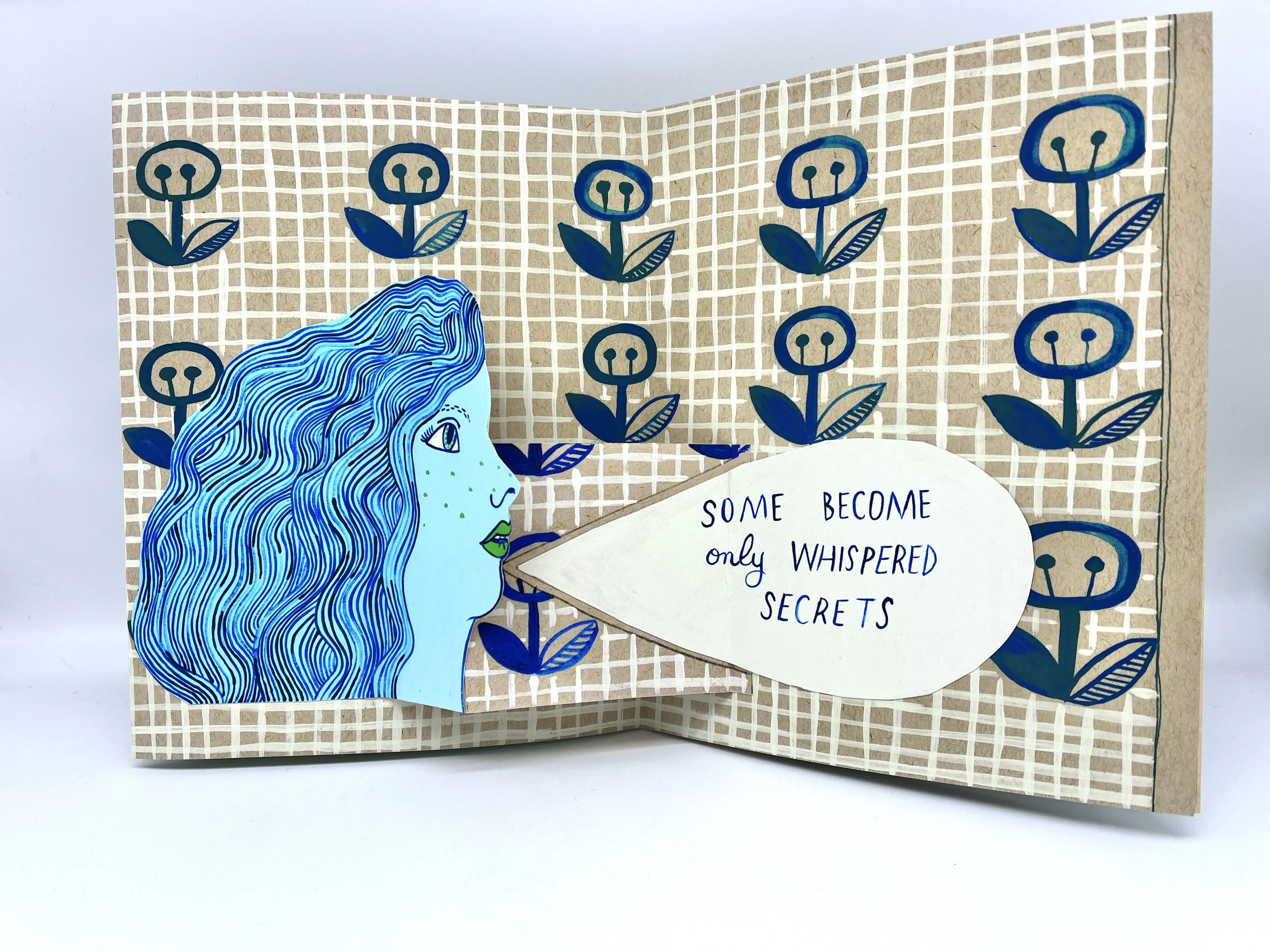 Sometimes There Are Stories - accordion folded pop up art zine